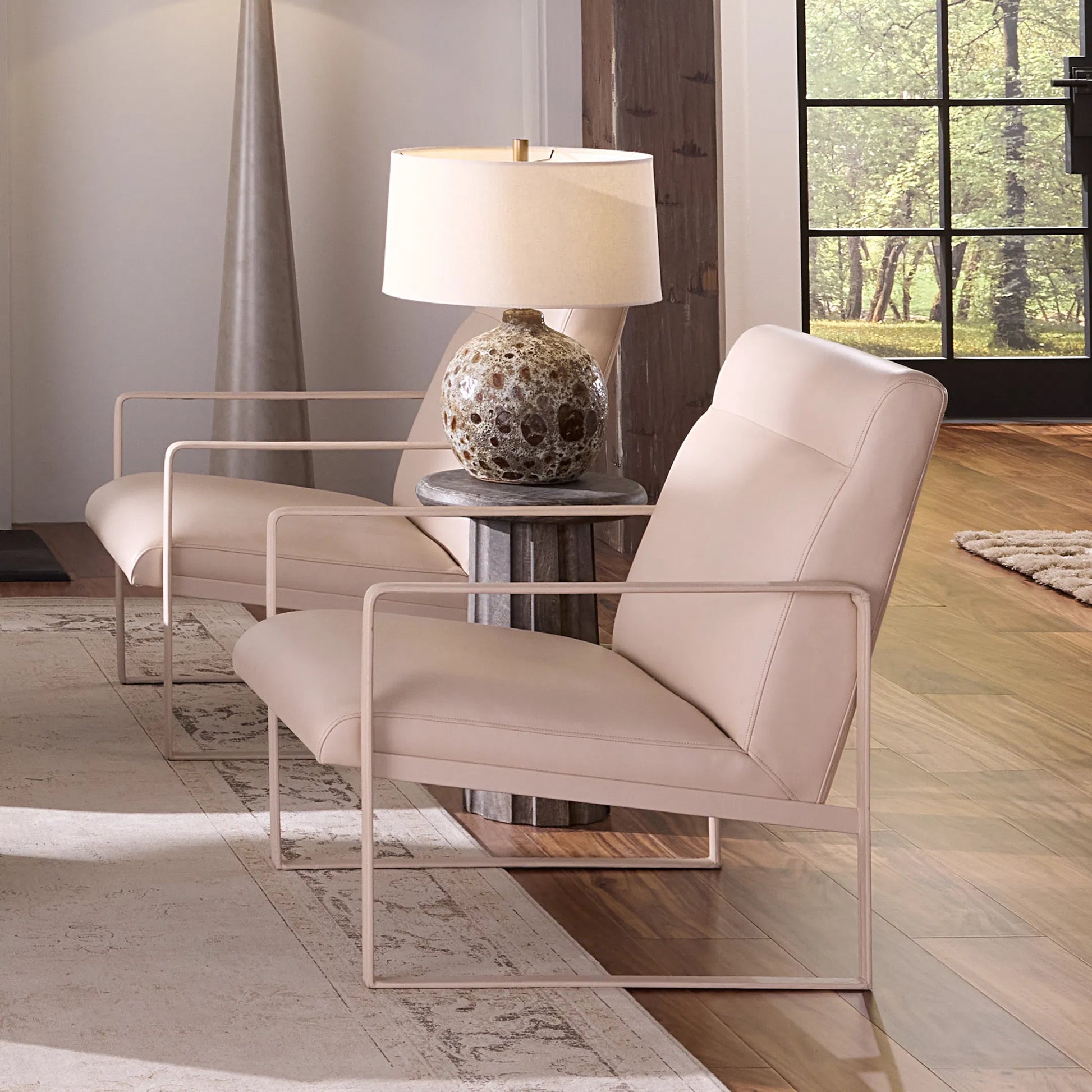 Hemingway Accent Chair by Jamie Young. Made from leather in a unique style.