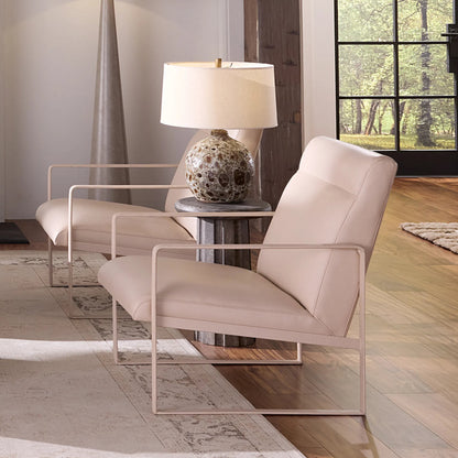 Hemingway Accent Chair by Jamie Young. Made from leather in a unique style.