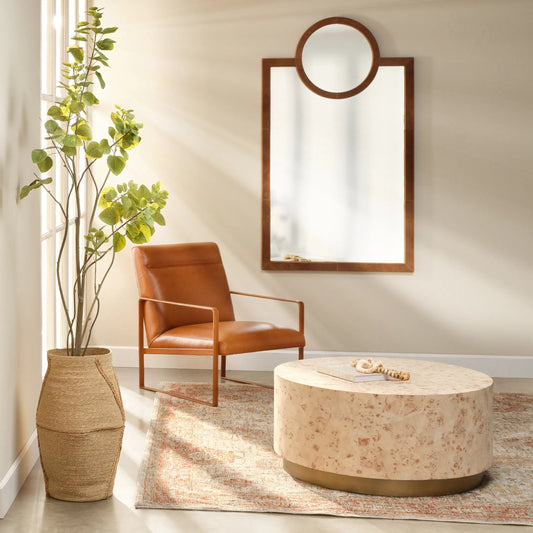 Hemingway Accent Chair by Jamie Young. Made from leather in a unique style.