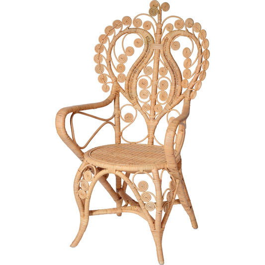 Hibiscus Arm Chair by Jamie Young. Made from rattan in a traditional style.