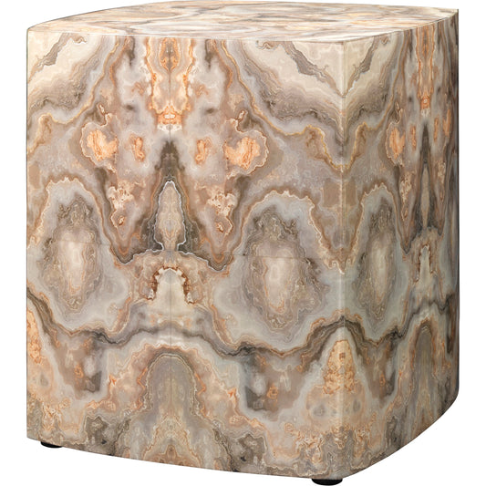 Ink Blot Side Table by Jamie Young in gray, cream. Made from mdf in a coastal style.