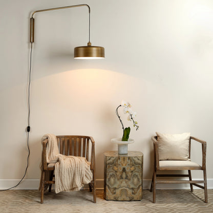Ink Blot Side Table by Jamie Young in gray, cream. Made from mdf in a coastal style.