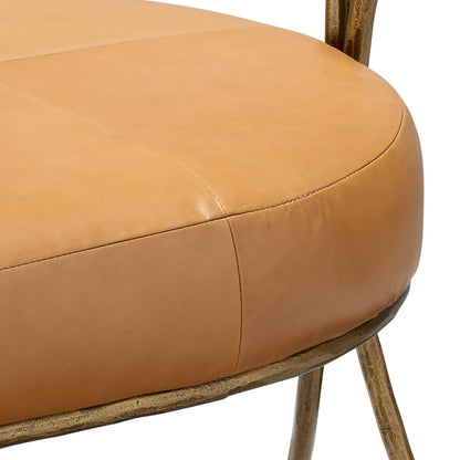 Kai Chair by Jamie Young in grey hide, black hand forged iron. Made from grey hide, black hand forged iron in a transitional style.