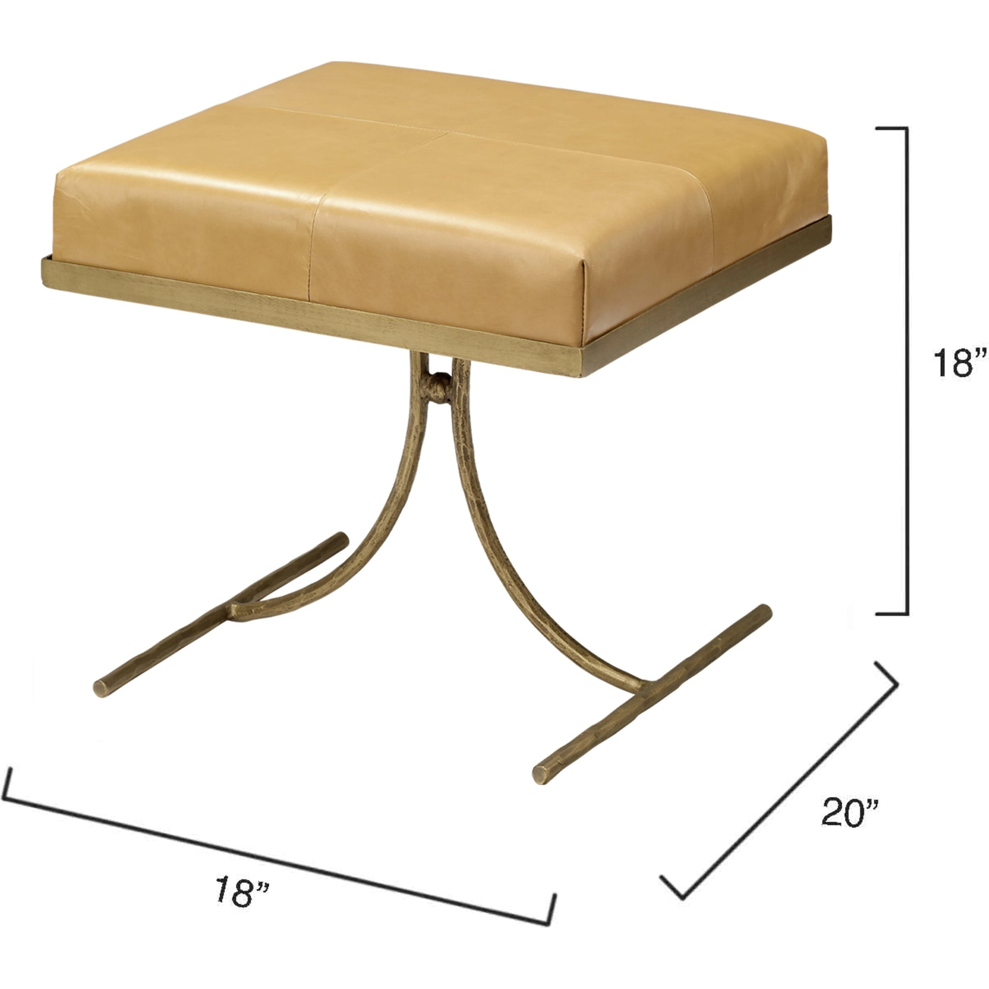 Kai Stool by Jamie Young in grey hide & black hand forged iron. Made from grey hide, black hand forged iron in a transitional style.