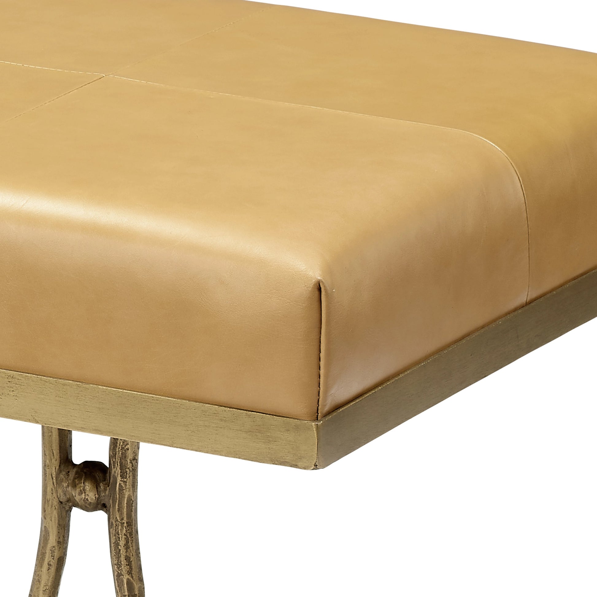 Kai Stool by Jamie Young in grey hide & black hand forged iron. Made from grey hide, black hand forged iron in a transitional style.