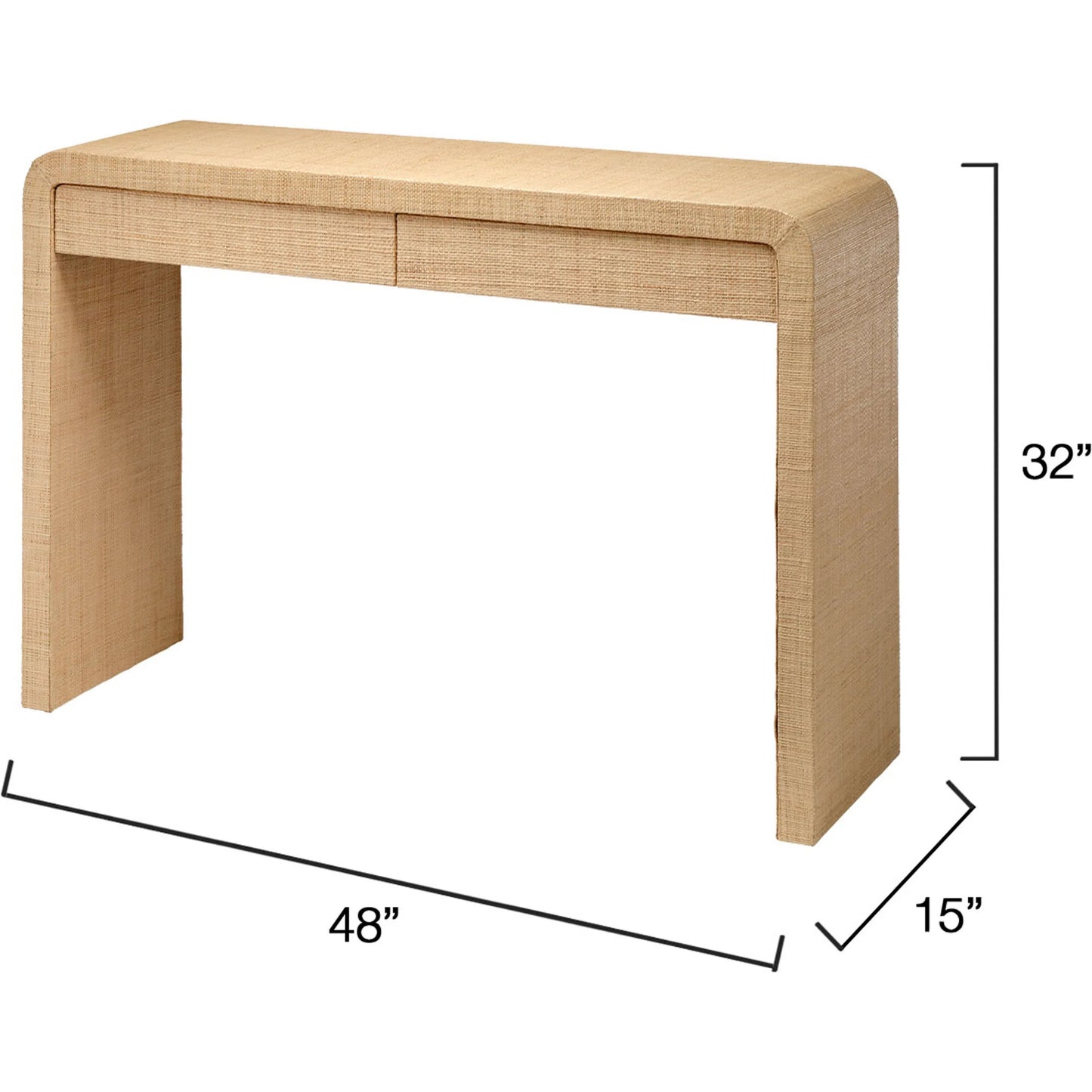 003 SI-2249075 | Additional Silo | Montecito Console Table by Jamie Young in natural. Made from raffia, mdf in a transitional style.