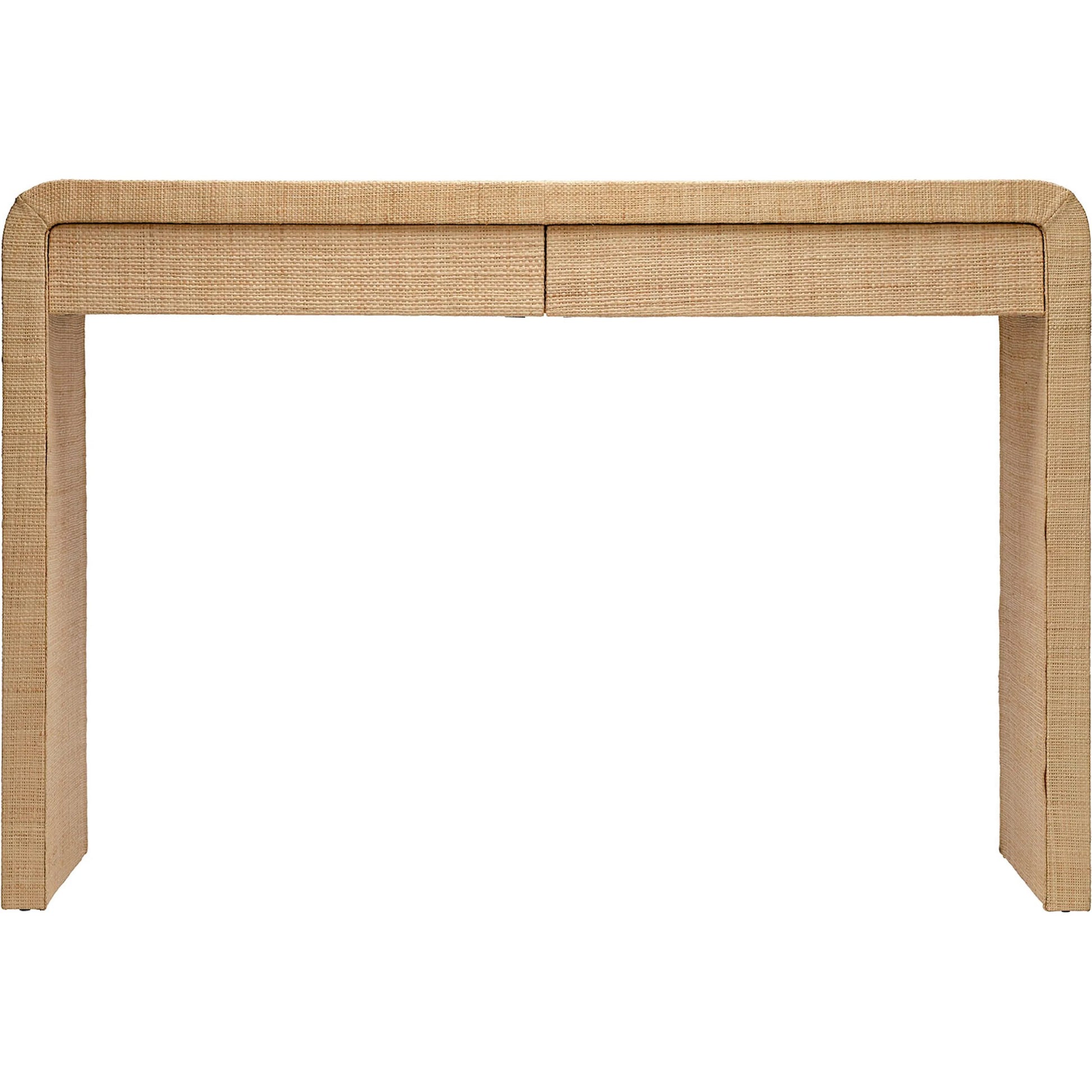 Montecito Console Table by Jamie Young in natural. Made from raffia, mdf in a transitional style.