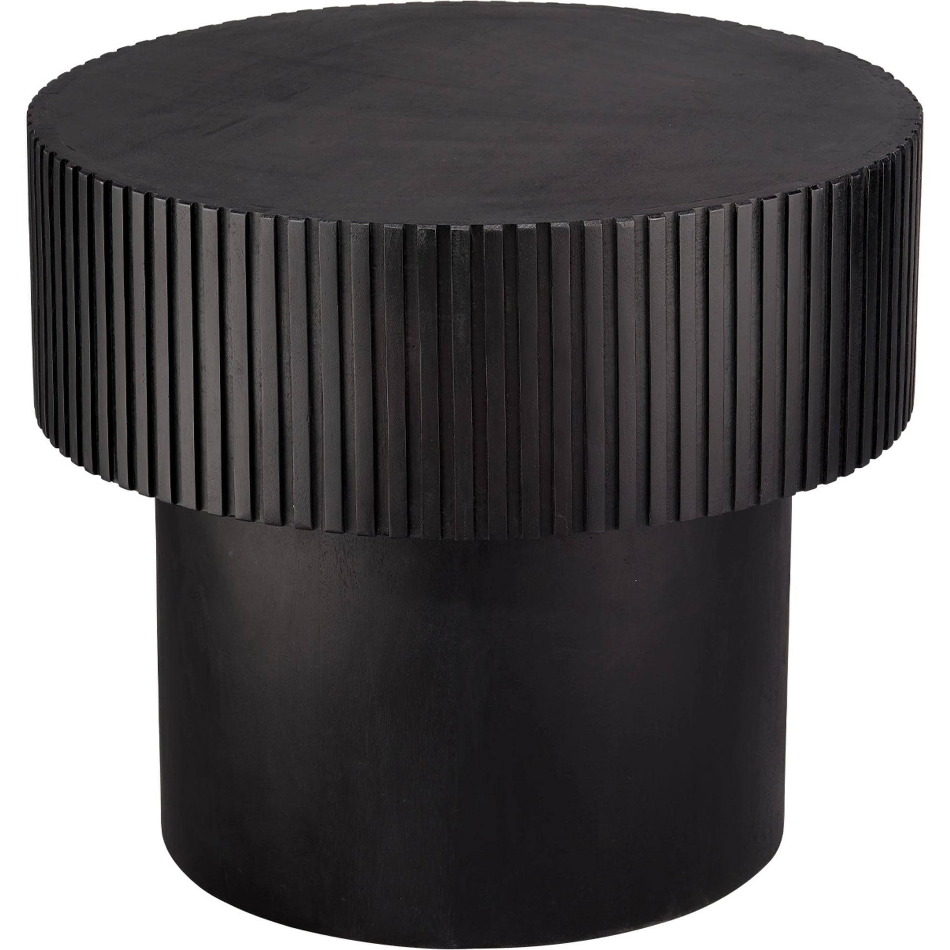 Notch Round Side Table by Jamie Young. Made from mango wood in a modern style.