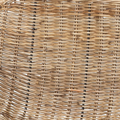 Nusa Counter Stool by Jamie Young in natural rattan, black steel. Made from steel, rattan slimit in a coastal style.