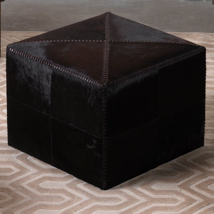 Large Ottoman by Jamie Young. Made from leather in a modern style.