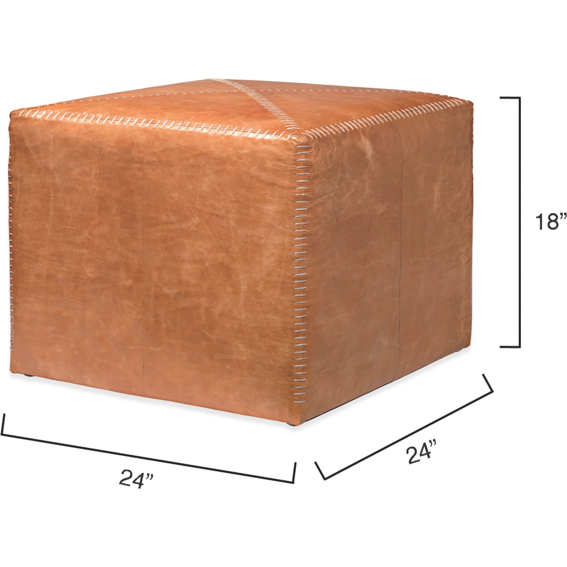 Large Ottoman by Jamie Young. Made from leather in a modern style.