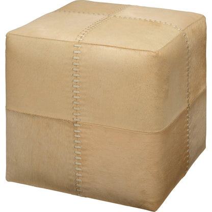 Small Ottoman by Jamie Young. Made from leather in a modern style.