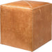 Small Ottoman by Jamie Young. Made from leather in a modern style.