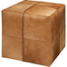 Small Ottoman by Jamie Young. Made from leather in a modern style.