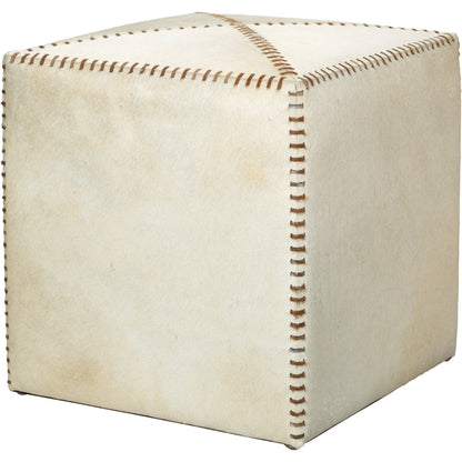 Small Ottoman by Jamie Young. Made from leather in a modern style.