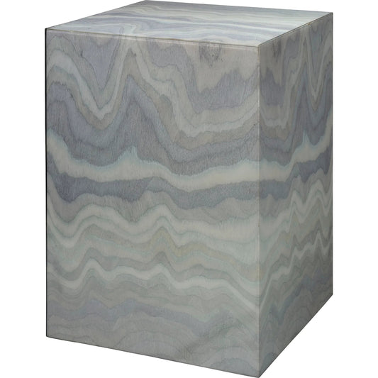 Peak Side Table by Jamie Young in blue and pale blue laquer. Made from unique in a unique style.