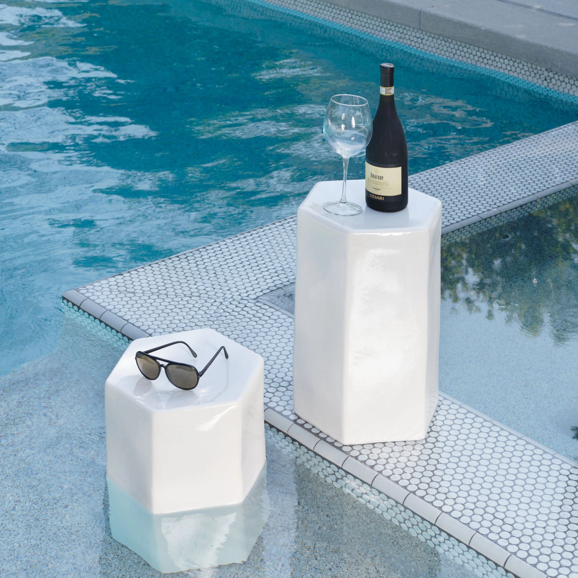 Porto Side Table by Jamie Young. Made from ceramic in a eclectic & global style.