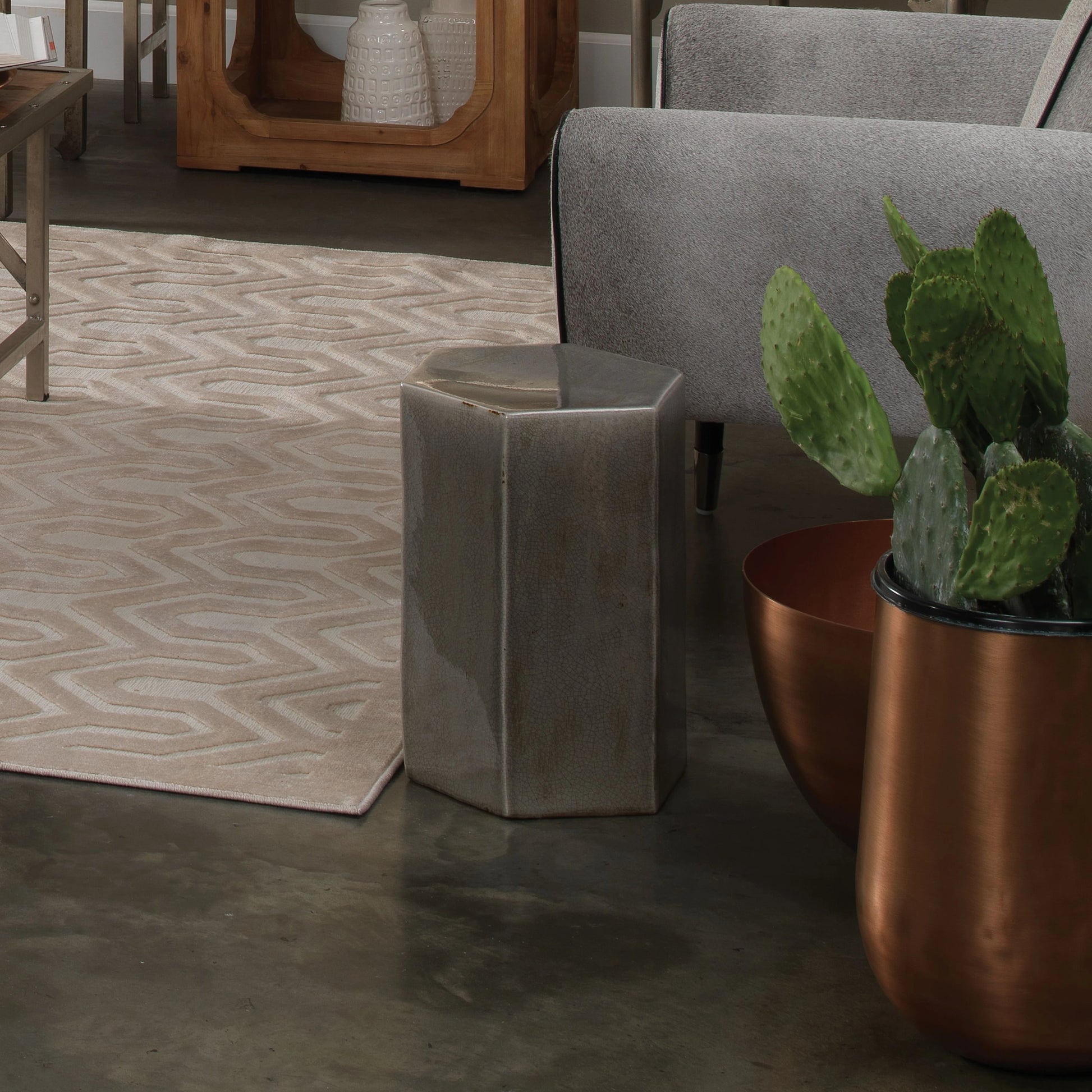 Porto Side Table by Jamie Young. Made from ceramic in a eclectic & global style.