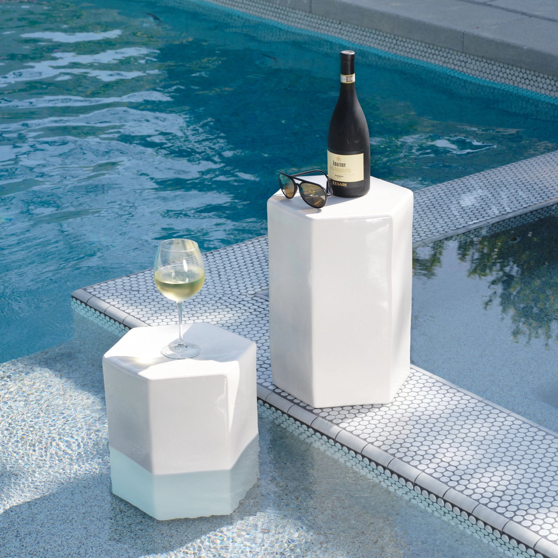 Porto Side Table by Jamie Young. Made from ceramic in a eclectic & global style.