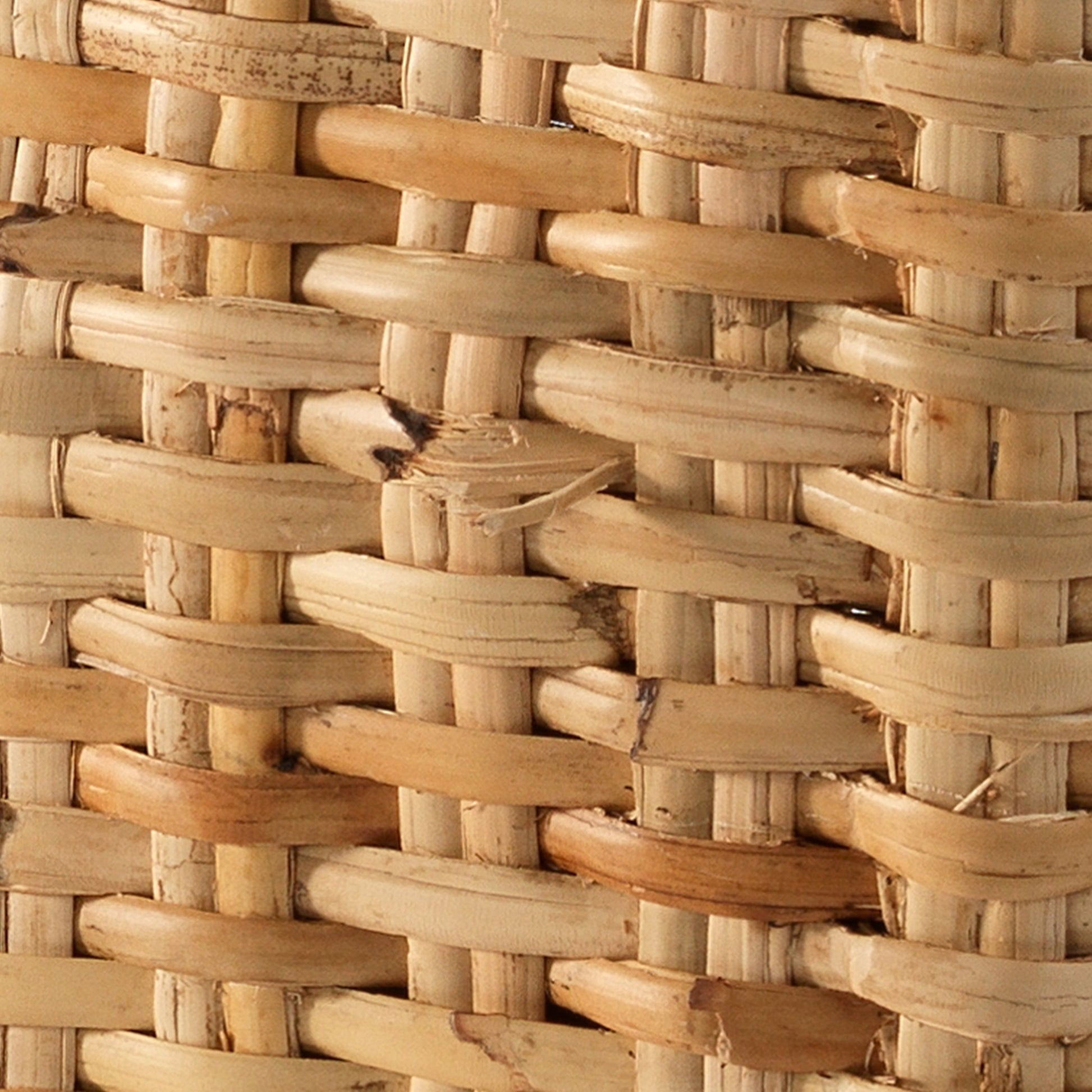 Rattan Ottoman by Jamie Young. Made from rattan in a modern style.