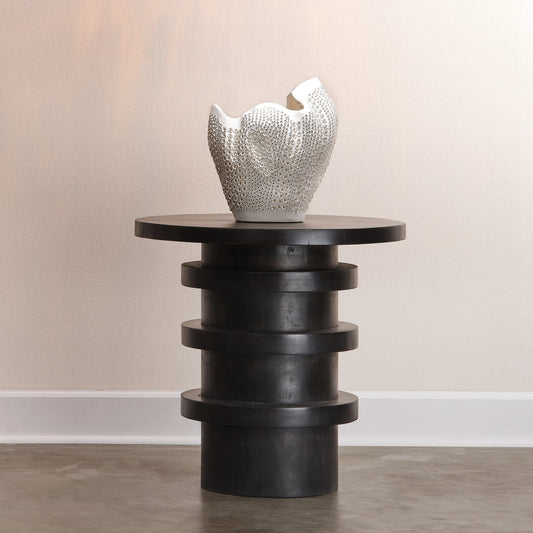 Revolve Side Table by Jamie Young. Made from wood in a modern style.