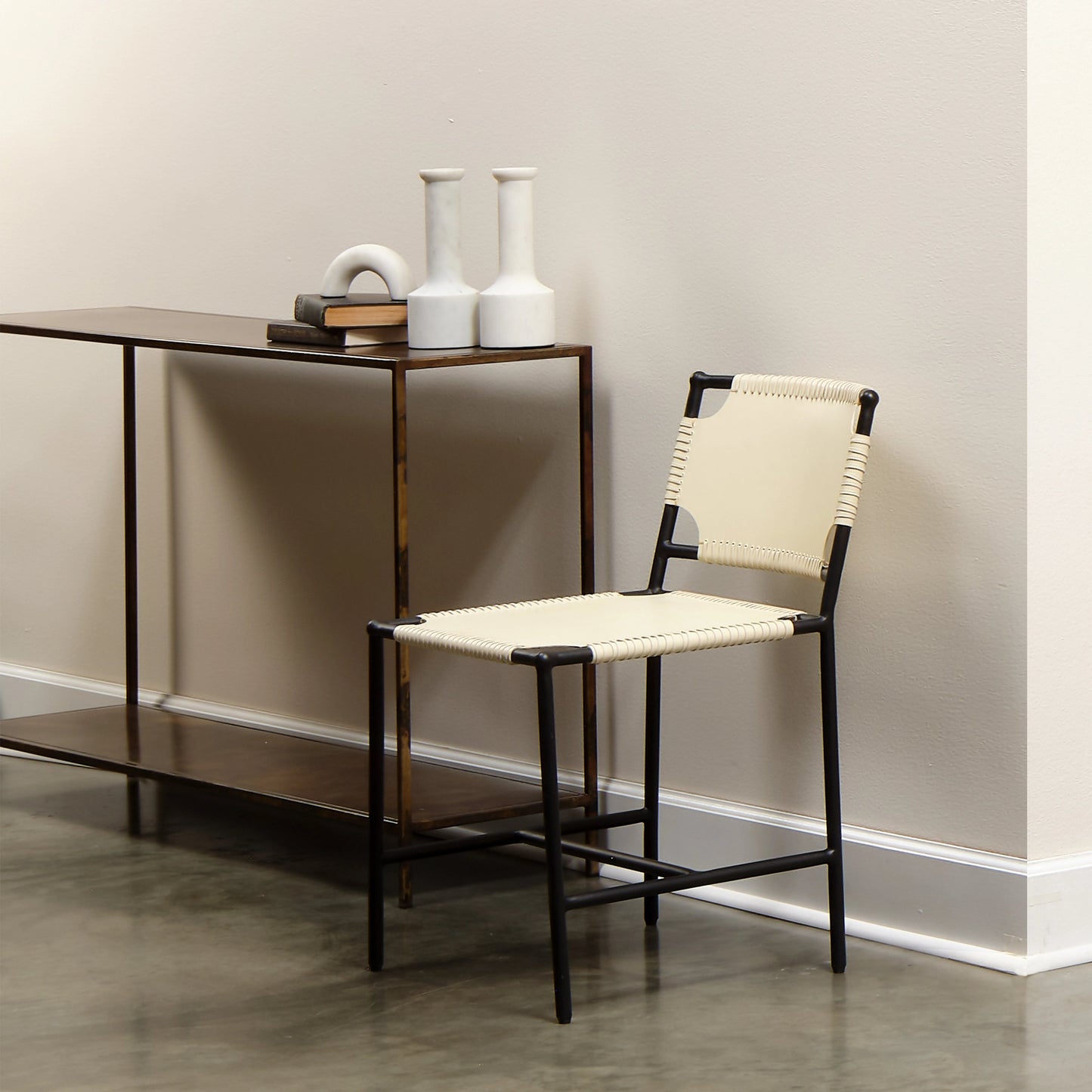 006 SI-1961305 | Lifestyle | Royal Console Table by Jamie Young in brown. Made from metal in a modern style.