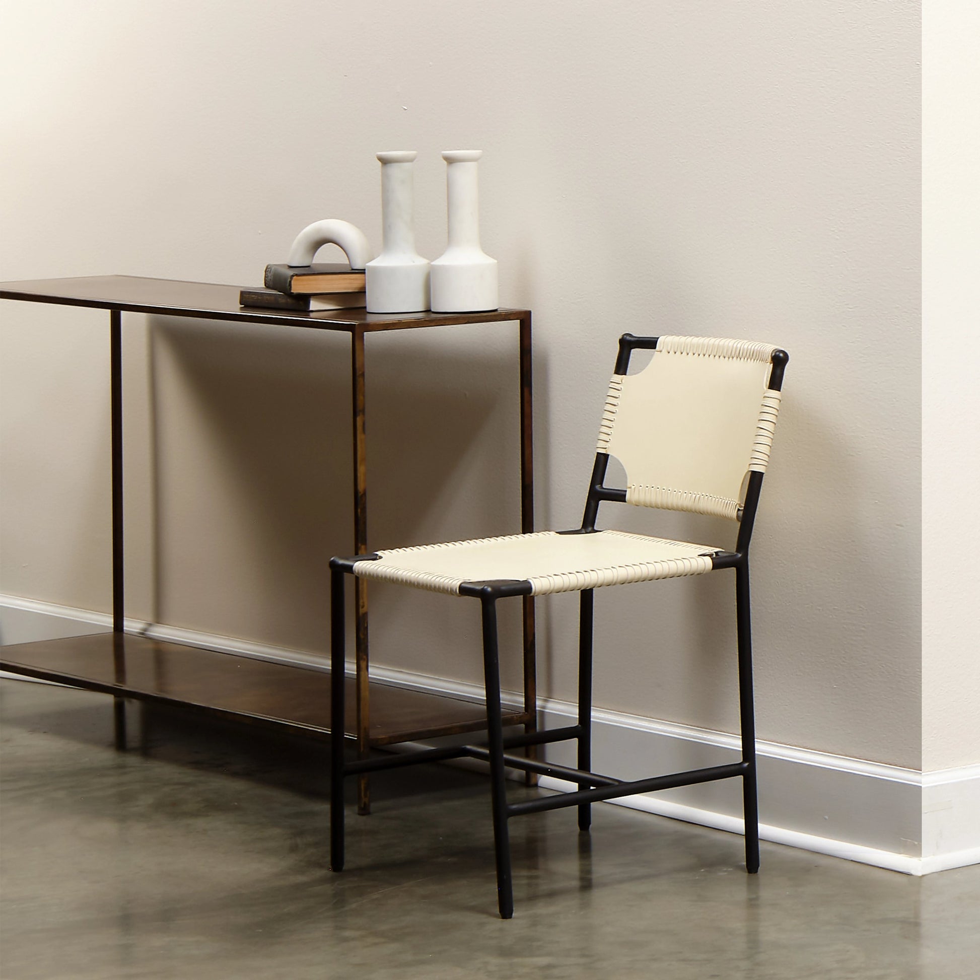 Royal Console Table by Jamie Young in brown. Made from metal in a modern style.