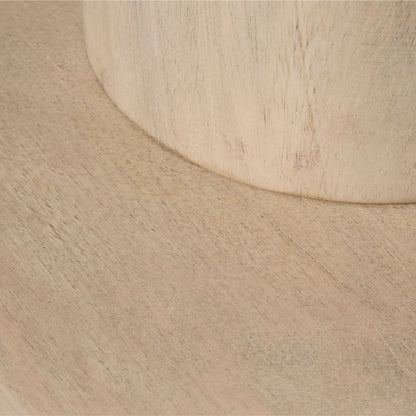 Rye Barstool by Jamie Young in white bleach. Made from mango wood in a modern style.