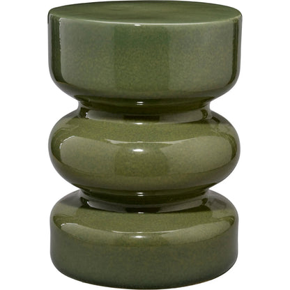 Saguaro Garden Stool by Jamie Young in green and reactive green glaze. Made from ceramic in a eclectic & global style.