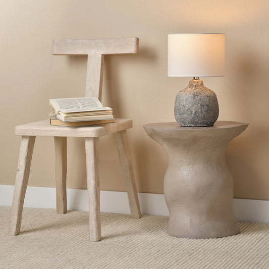 Sculpt Side Table by Jamie Young. Made from fiber glass in a modern style.