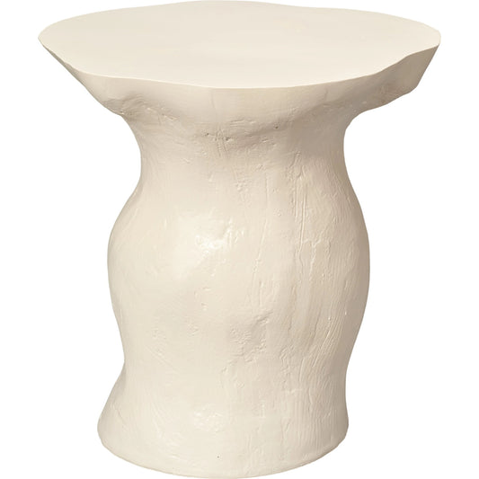 Sculpt Side Table by Jamie Young. Made from fiber glass in a modern style.