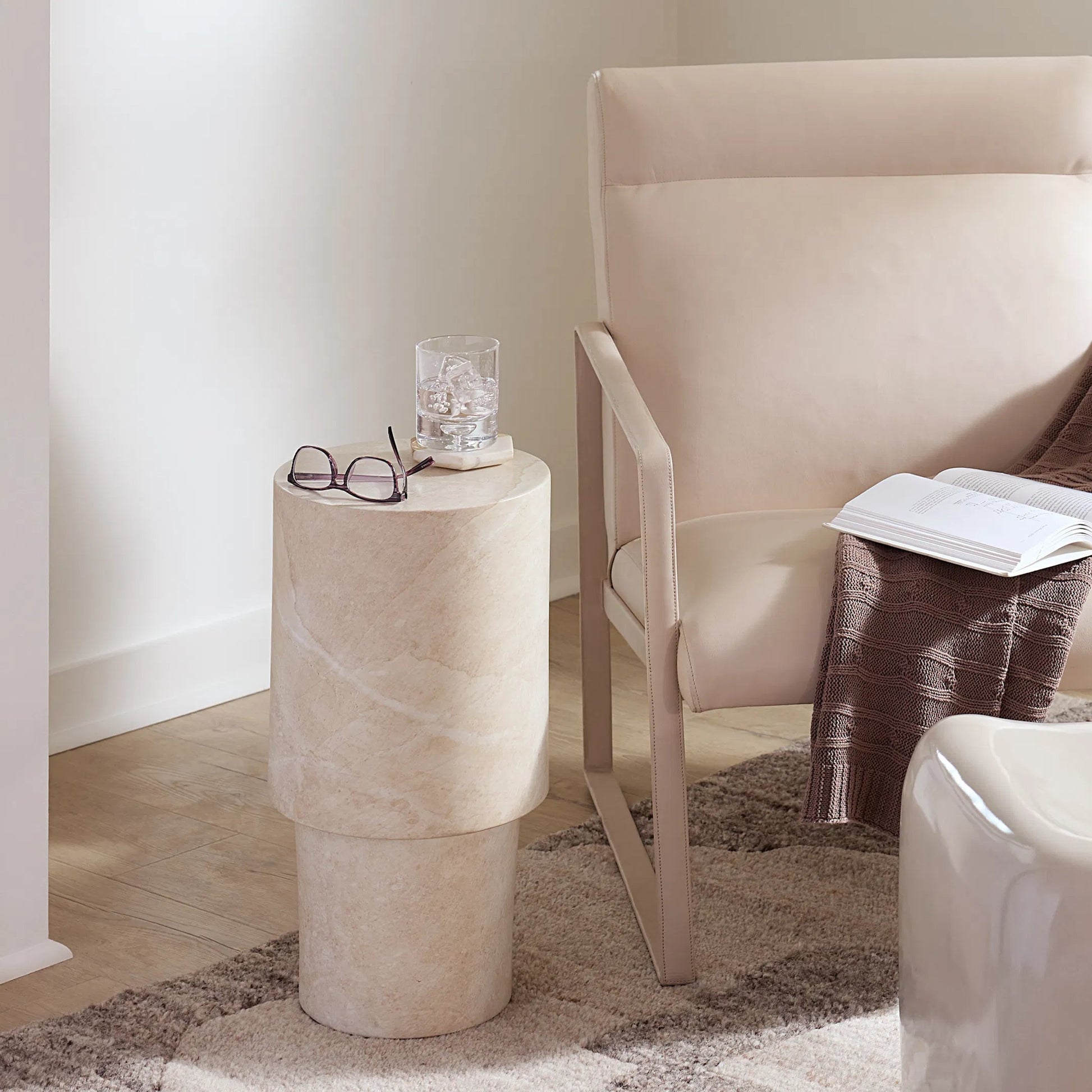 St. Germain Drink Table by Jamie Young. Made from concrete in a unique style.