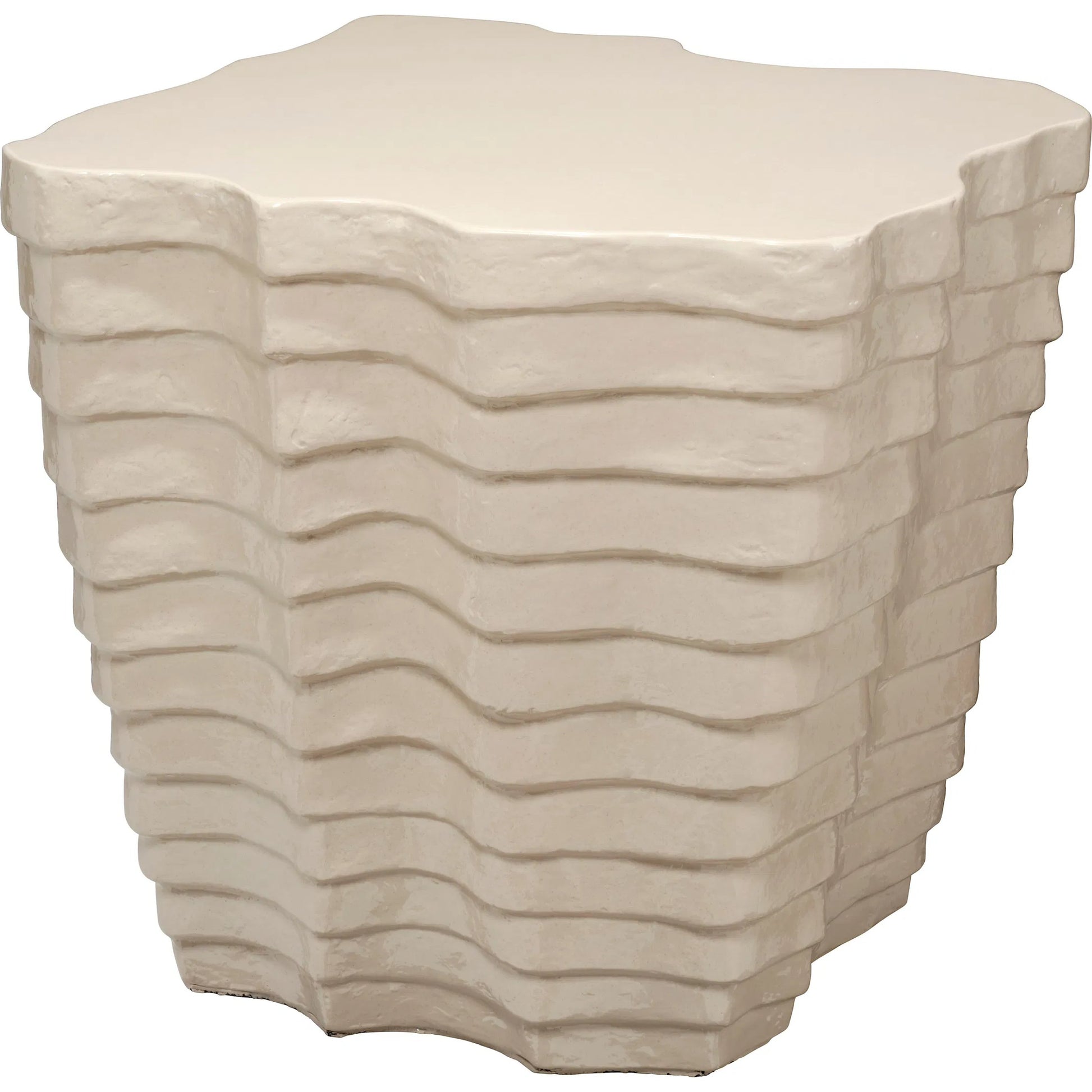 Strata Side Table by Jamie Young. Made from concrete in a unique style.
