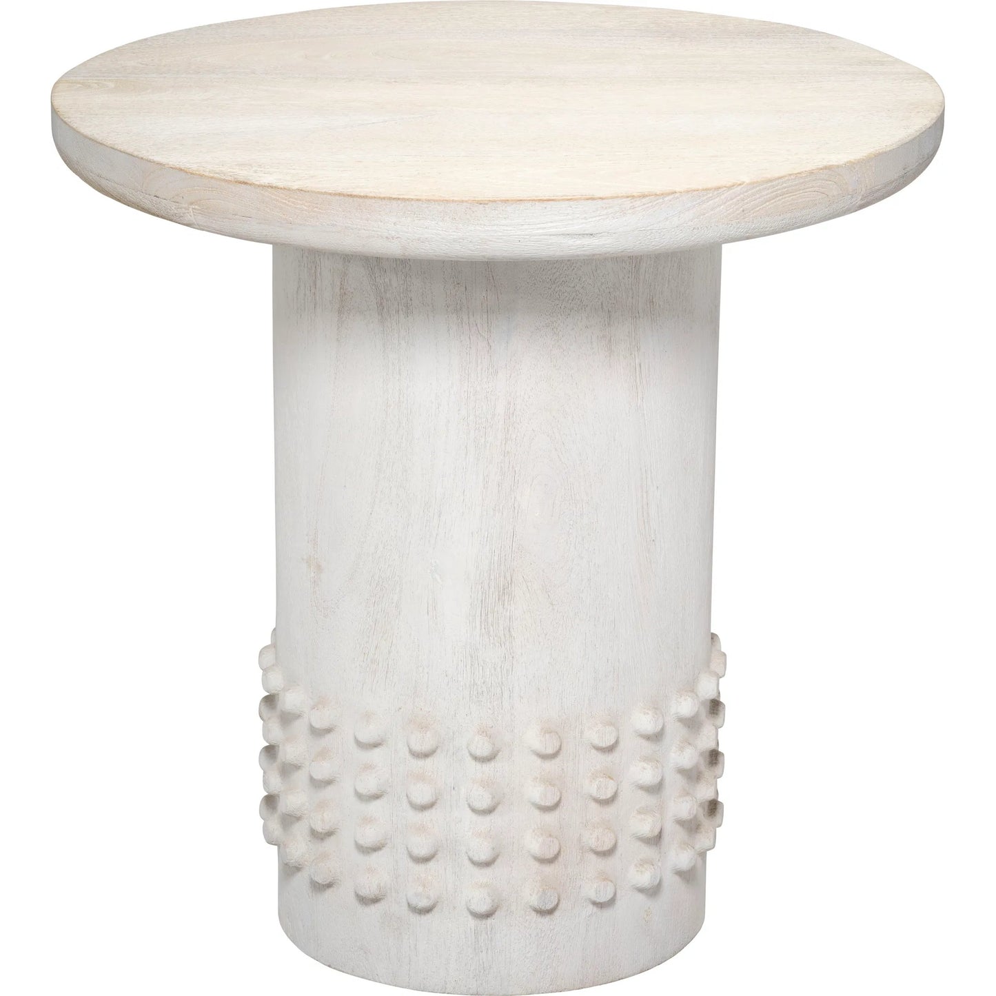 000 SI-2537743 | Primary Silo | Studded Side Table by Jamie Young in off, white and white wash. Made from wood in a unique style.