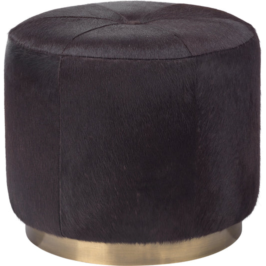Thackeray Pouf by Jamie Young. Made from hide in a modern style.