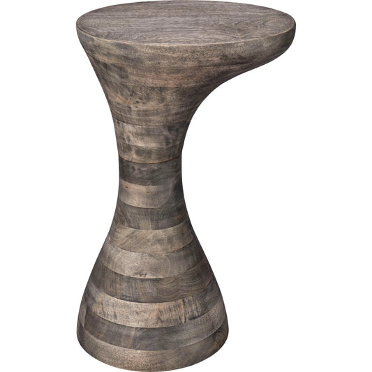 Toadstool Drink Table by Jamie Young in grey and grey wash. Made from wood in a unique style.