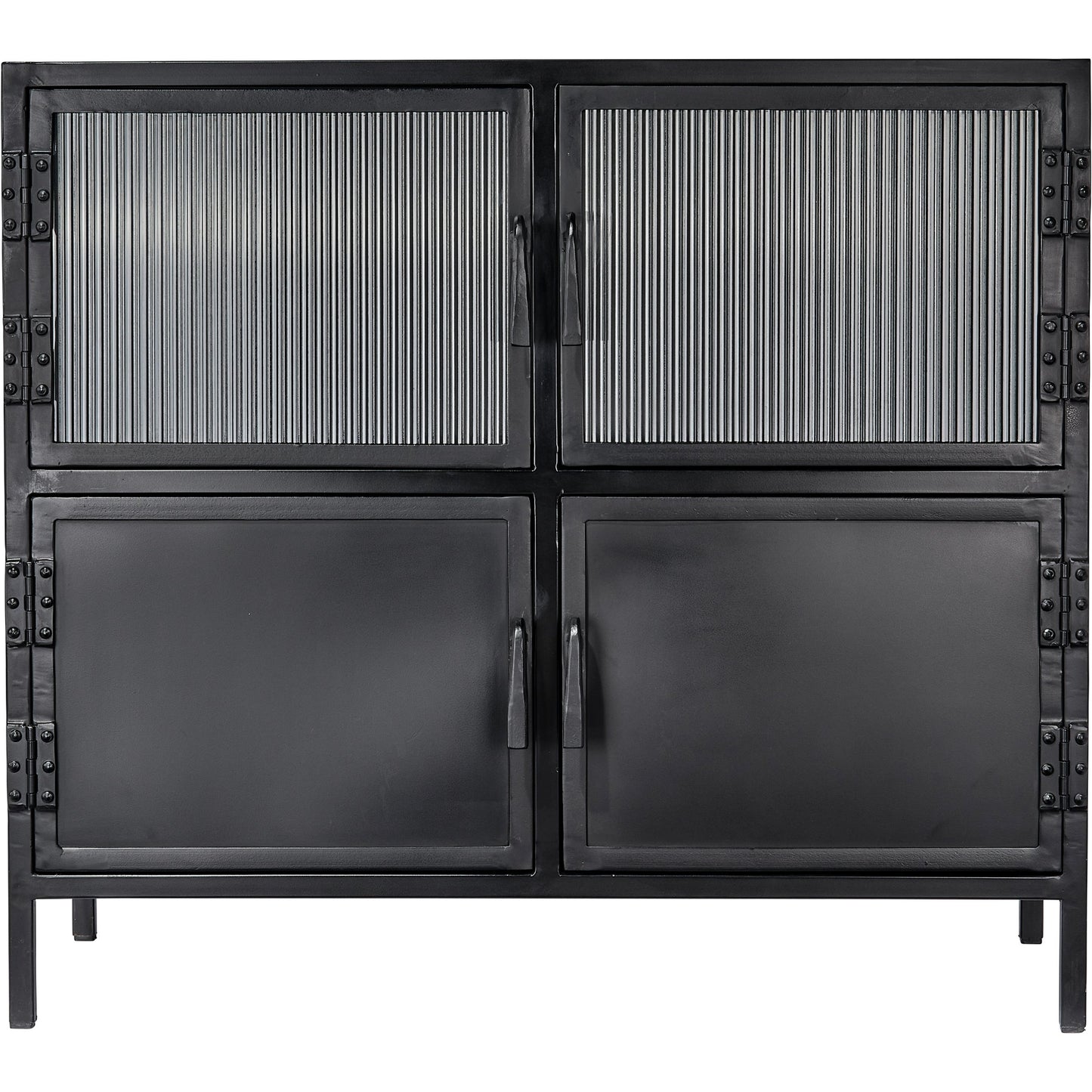 005 SI-1961340 | Additional Silo | Vitrino Side Table by Jamie Young in black. Made from iron & glass in a modern style.