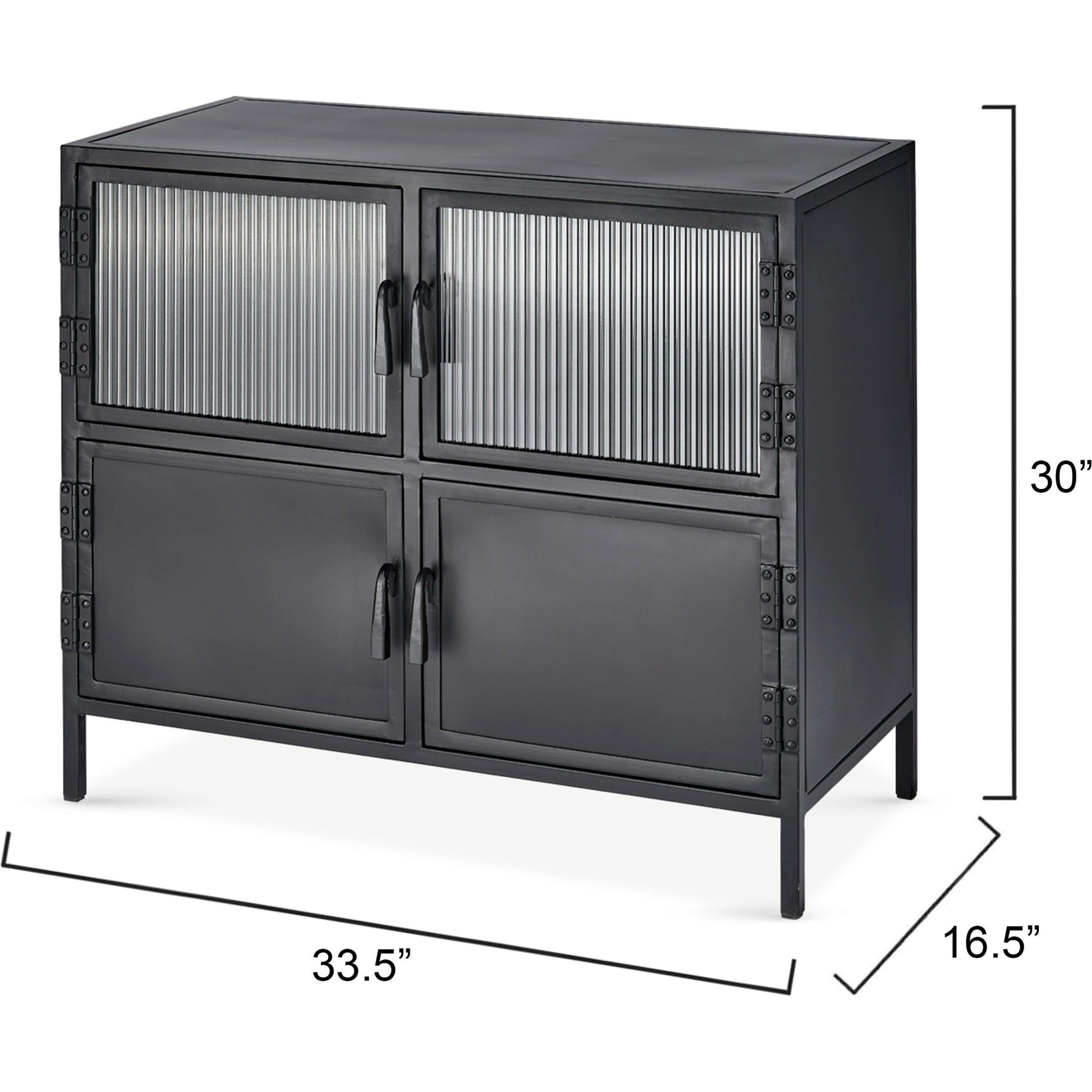 Vitrino Side Table by Jamie Young in black. Made from iron & glass in a modern style.