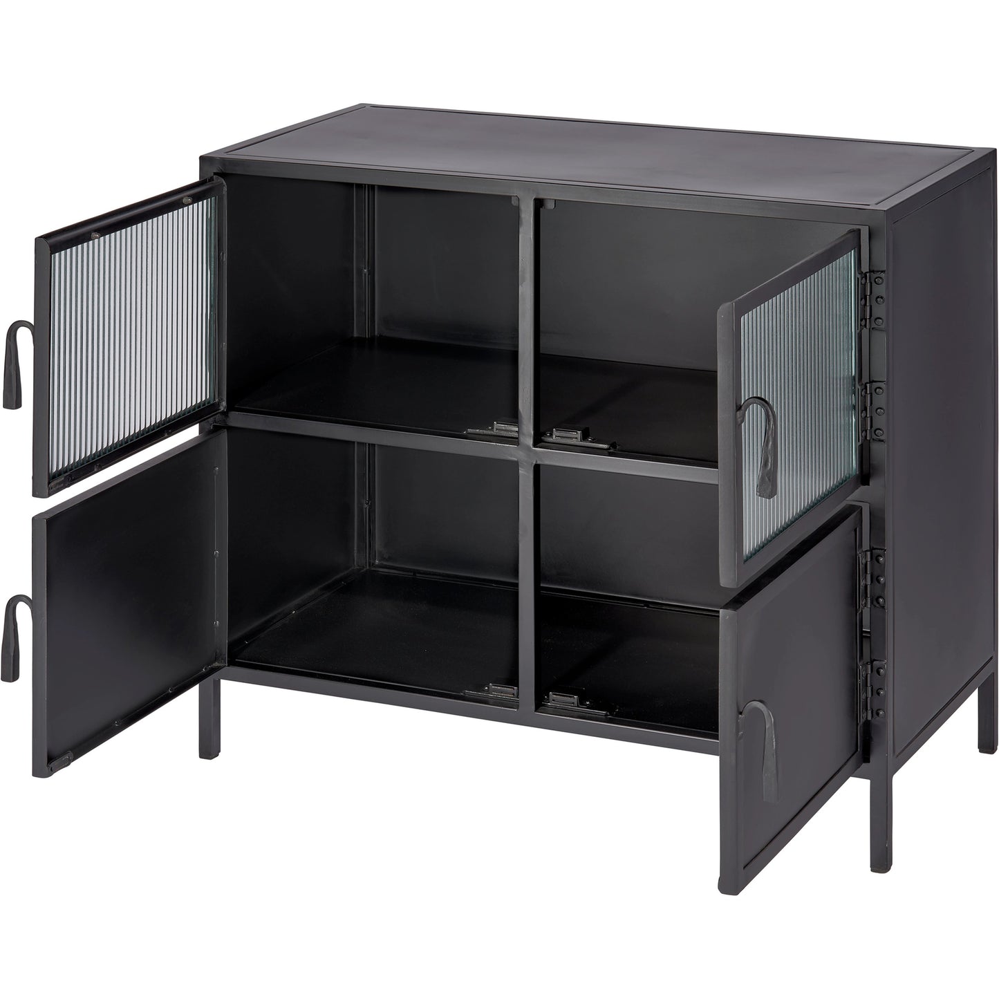 012 SI-1961340 | Additional Silo | Vitrino Side Table by Jamie Young in black. Made from iron & glass in a modern style.