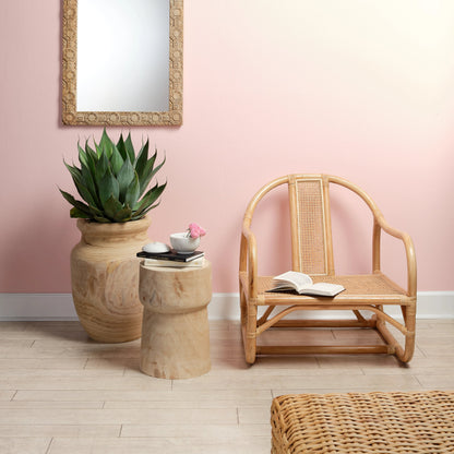 Yucca Side Table by Jamie Young in natural wood. Made from wood paulownia tree in a eclectic & global style.