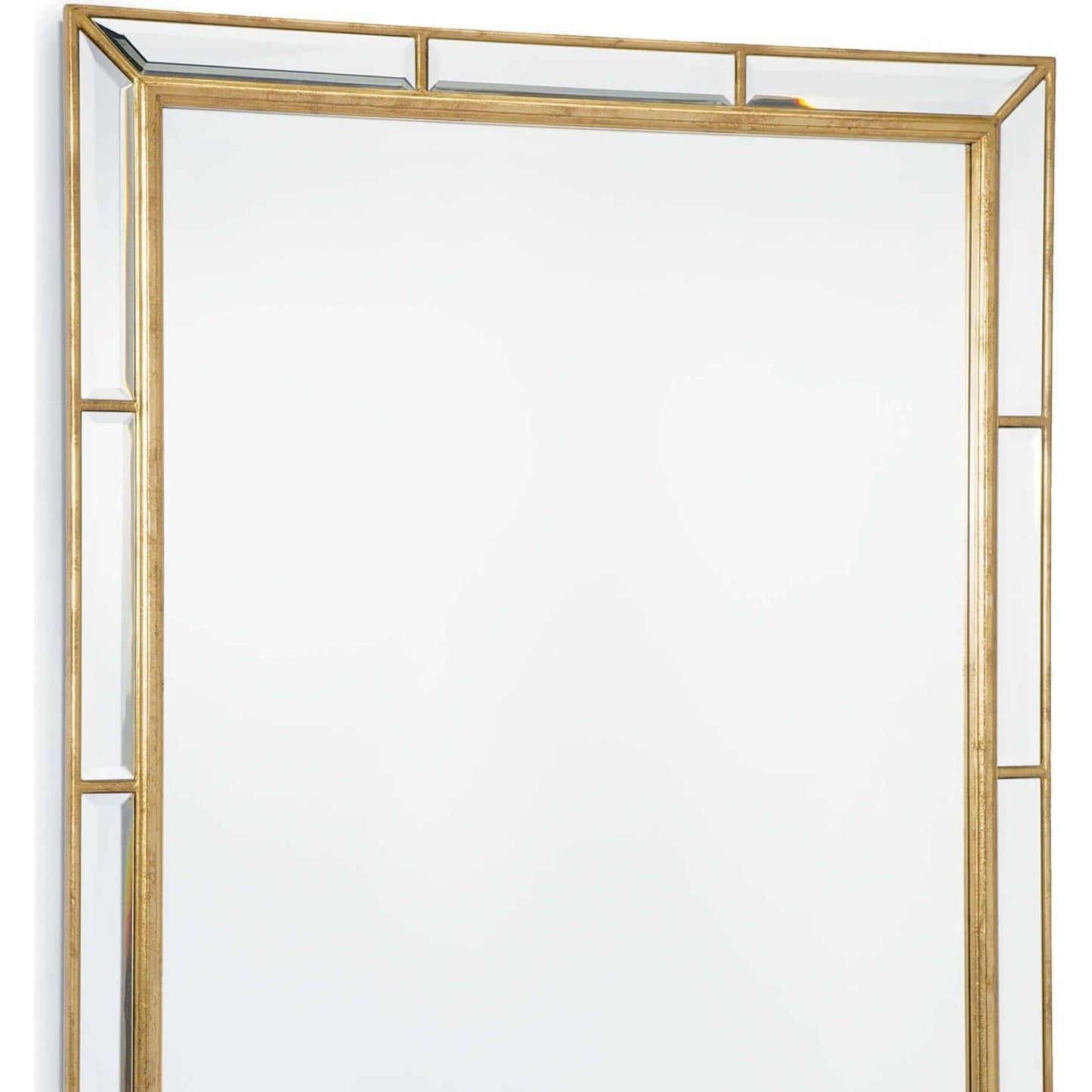 005 S-287172 | Closeup | Plaza Beveled Mirror by Regina Andrew in gold and gold leaf. Made from resin in a traditional style.