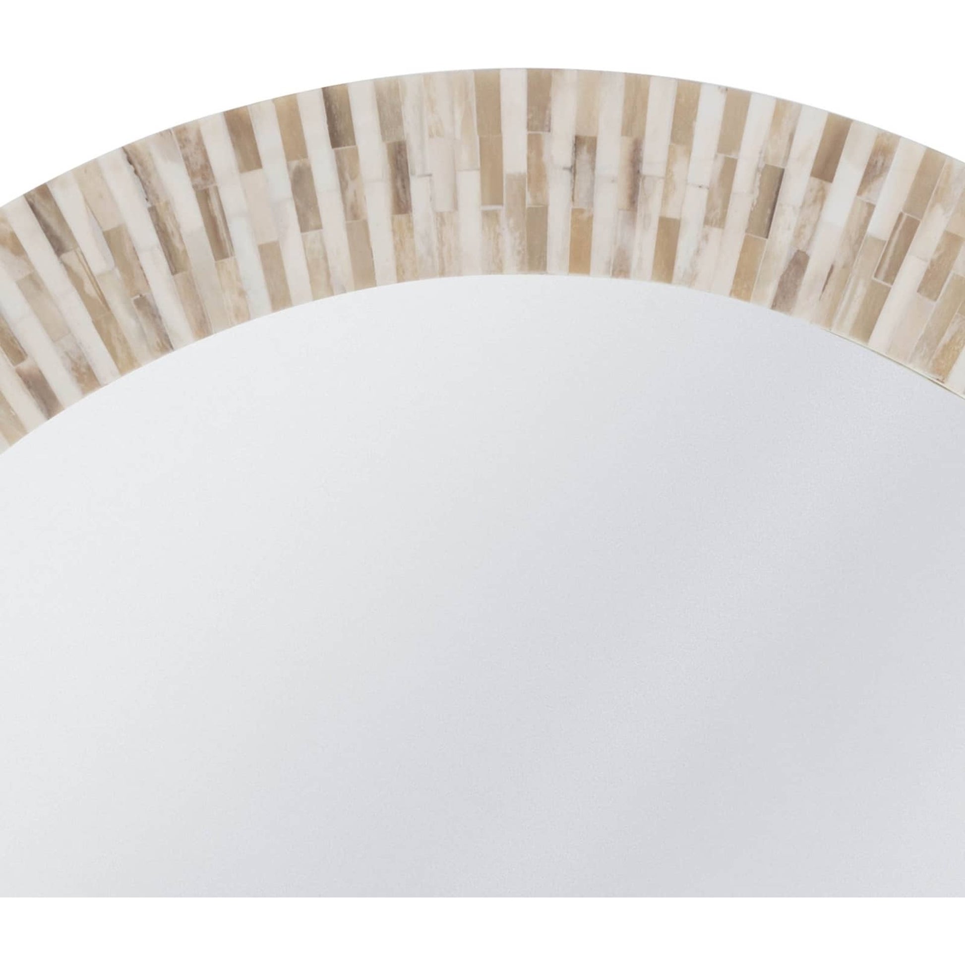 Multitone Bone Mirror by Regina Andrew in white, natural. Made from bone in a coastal style.
