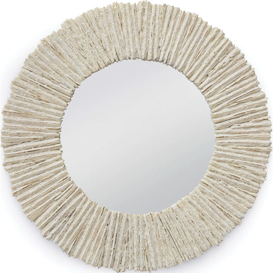 Slate Mirror Round by Regina Andrew. Made from resin in a coastal style.