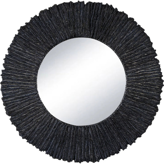 Slate Mirror Round by Regina Andrew. Made from resin in a coastal style.