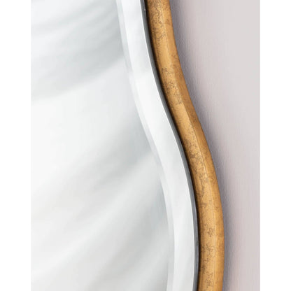 Candice Round Mirror by Regina Andrew in gold and gold leaf. Made from resin in a transitional style.