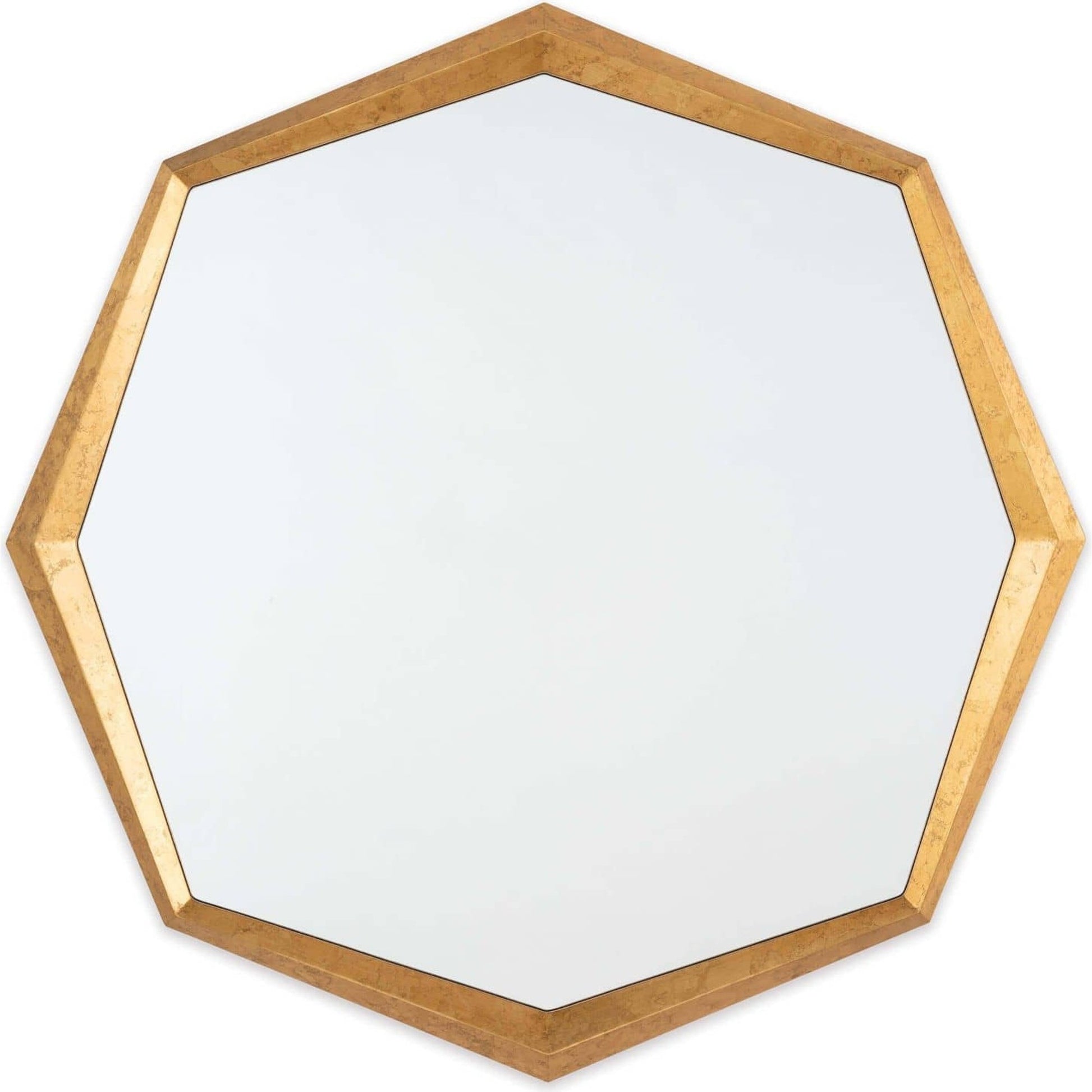 Hadley Mirror by Regina Andrew in gold and gold leaf. Made from resin in a modern style.