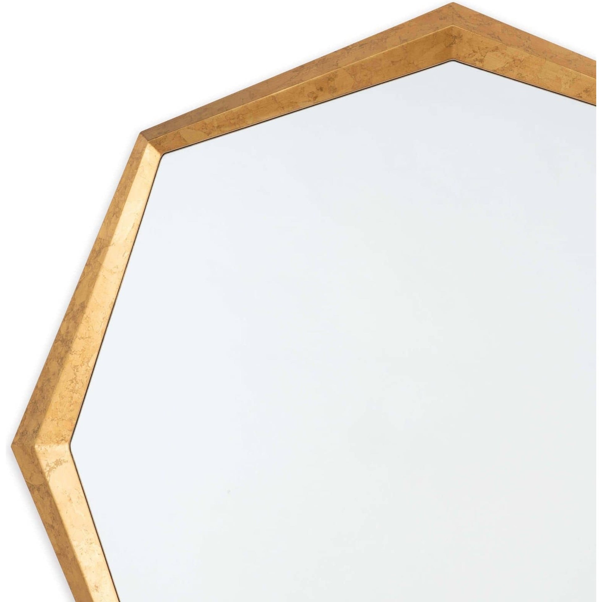 Hadley Mirror by Regina Andrew in gold and gold leaf. Made from resin in a modern style.