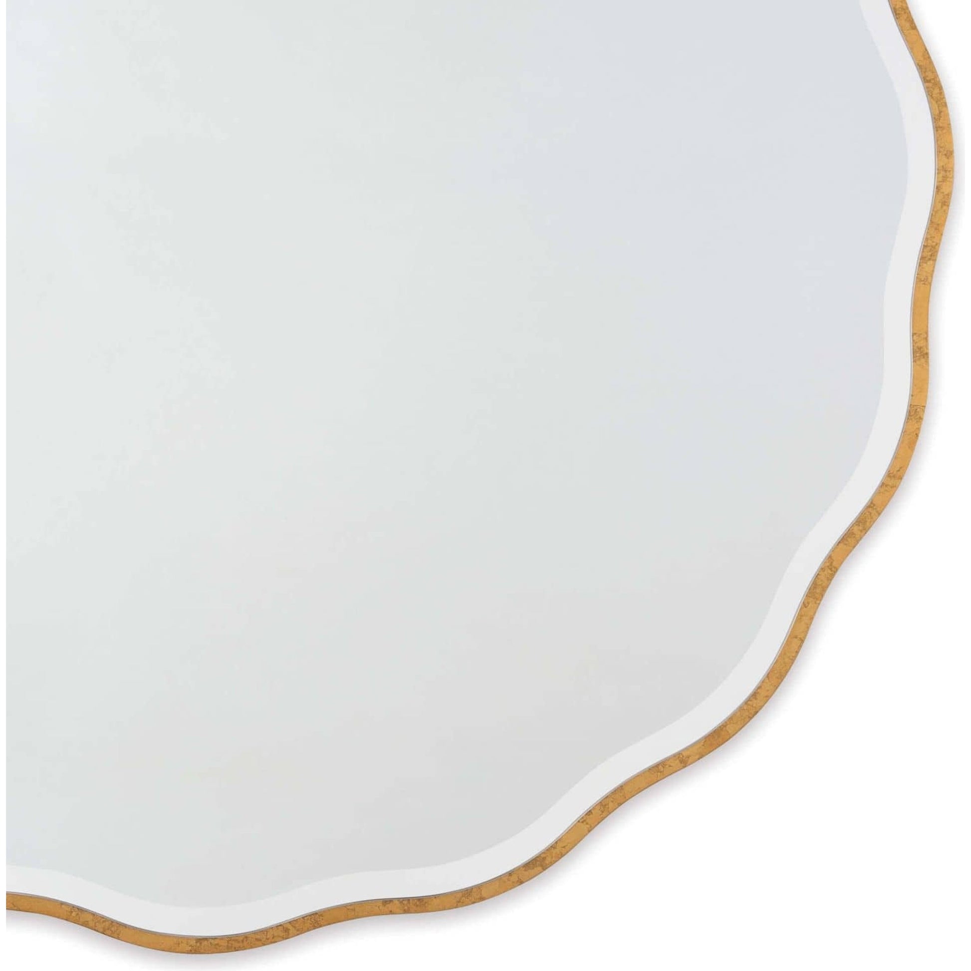 Candice Round Mirror by Regina Andrew in gold and gold leaf. Made from resin in a transitional style.