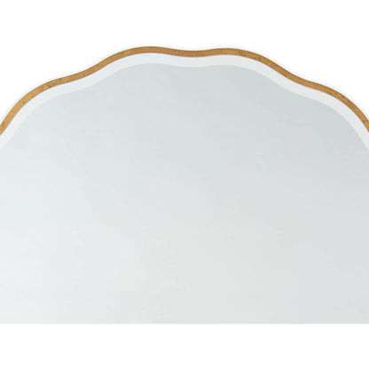 Candice Round Mirror by Regina Andrew in gold and gold leaf. Made from resin in a transitional style.