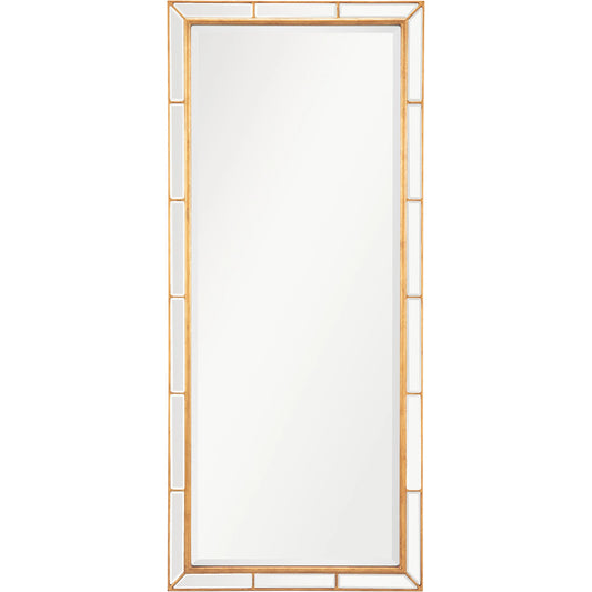 Plaza Dressing Room Mirror by Regina Andrew in gold and antique gold leaf. Made from resin in a modern style.